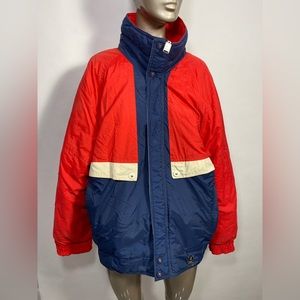 Vintage 1989 Ski Lion Mens Multi-Color Nylon Full Zip Down Ski Jacket